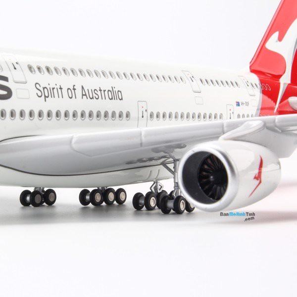 Mô hình máy bay lắp ráp có đèn led Qantas Airbus A380 47cm Everfly