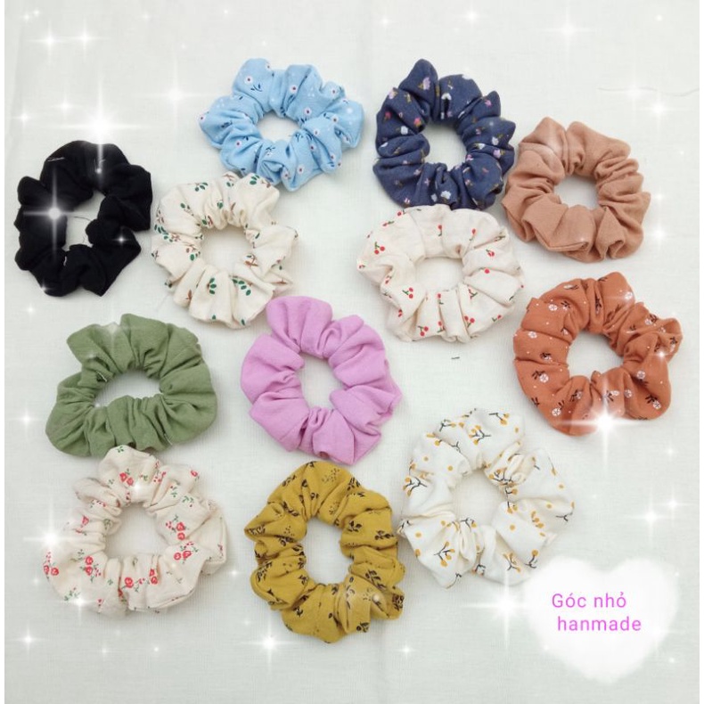 cột tóc vải thô đũi cotton cara handmade.