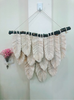 Mành Macrame hoạ tiết lá Size lớn 60x45