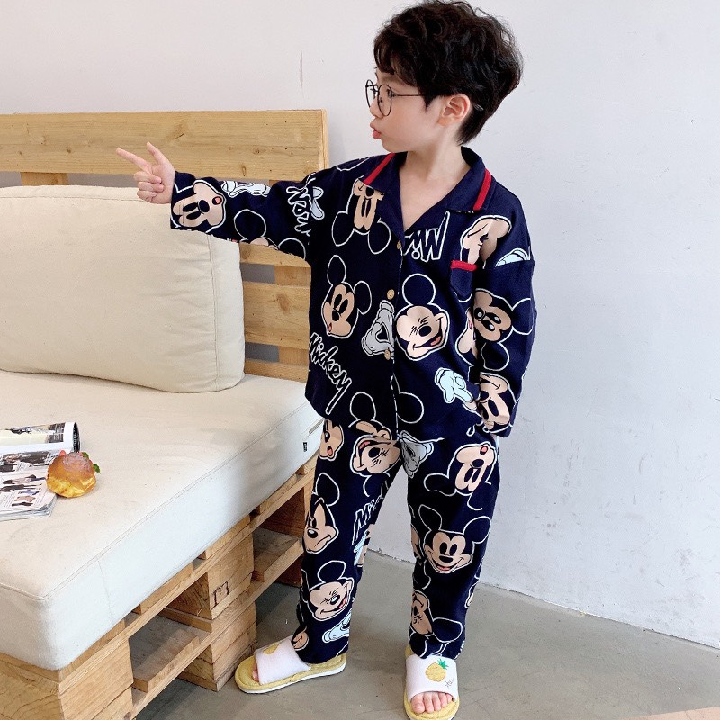 ST20238 - Bộ pyjama cotton bé trai mùa thu hàng nhập