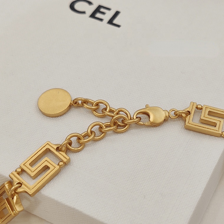 Dây chuyền dạng xích màu vàng phong cách cổ điển 19a1383