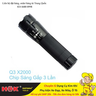 Đèn Pin Siêu Sáng X2000 Sử Dụng 3 Pin AAA - Đèn Pin 3 Chế Độ