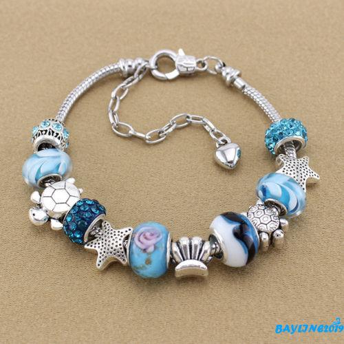 Vòng tay mạ bạc đính đá trái tim thời trang cho nữ