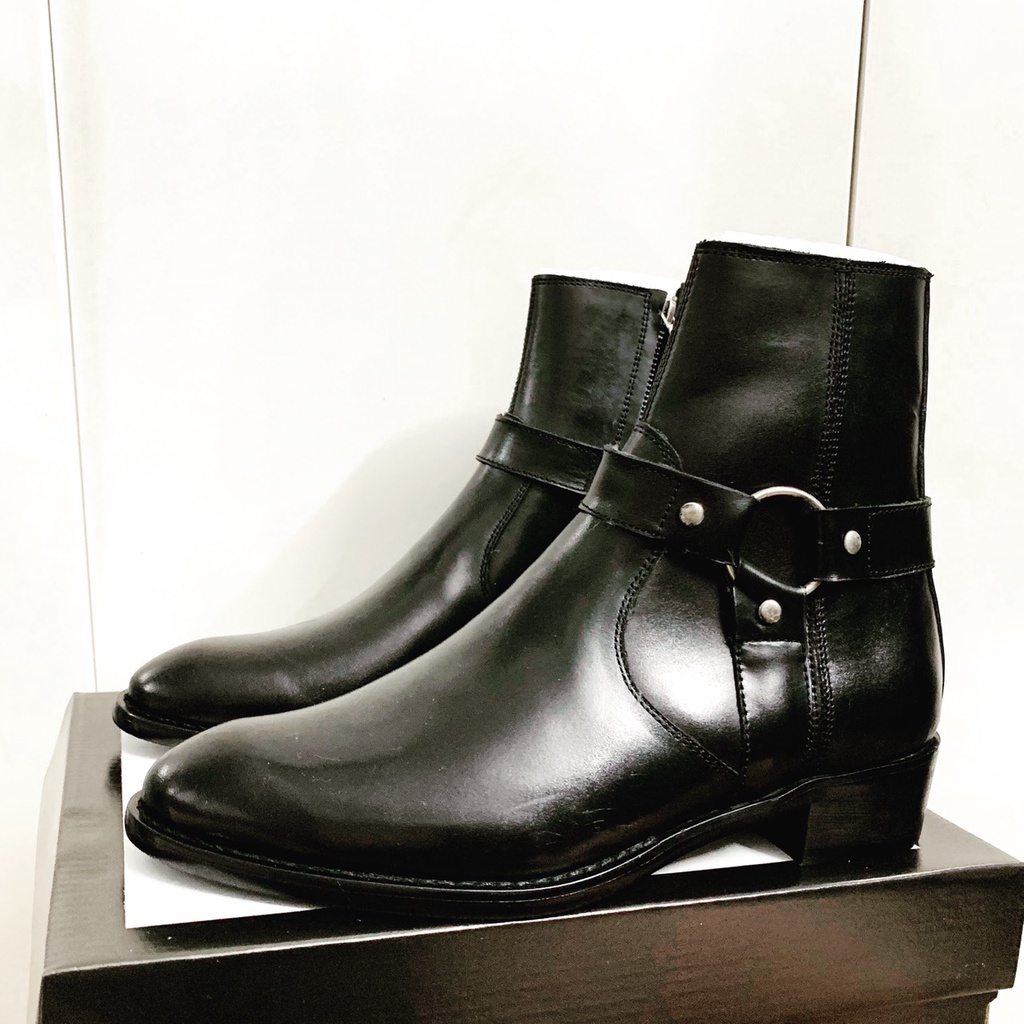 Giày nam Harness Boots kiểu dáng đường phố Hót Nhất. Tặng Phụ Kiện