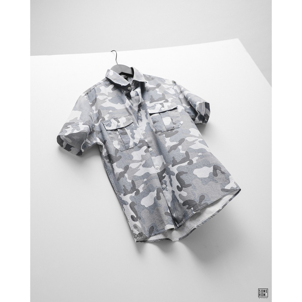 Áo Sơ Mi Nam INF Ngắn Tay Họa Tiết, Chất Vải Cotton Dày Dặn Cao Cấp, SM004826, SOMEHOW