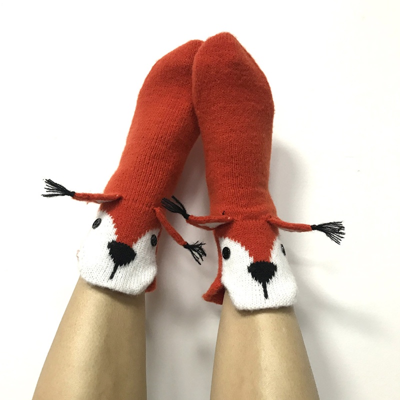 Vớ Dệt Kim In Hình Sóc Hoạt Hình 3D Vui Nhộn Unisex