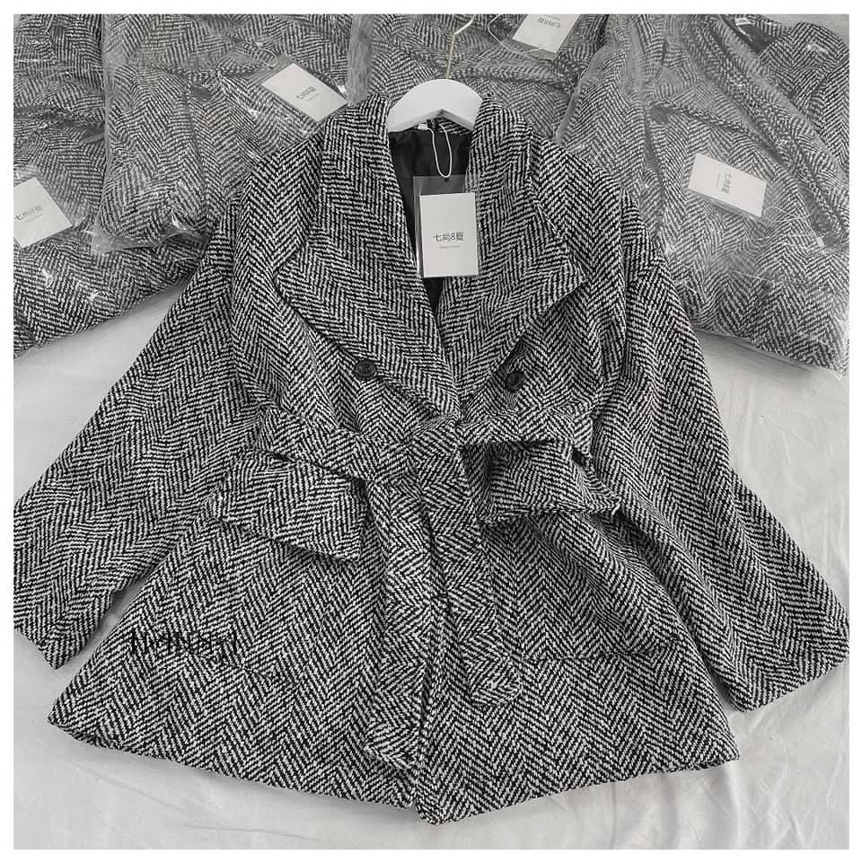 Áo Khoác Dạ Nữ 2 Lớp Cột Eo Phong Cách Hàn Quốc - Áo Khoác Túi Hộp Trẻ Trung, Hàng Quảng Châu Cao Cấp | Hanna | BigBuy360 - bigbuy360.vn