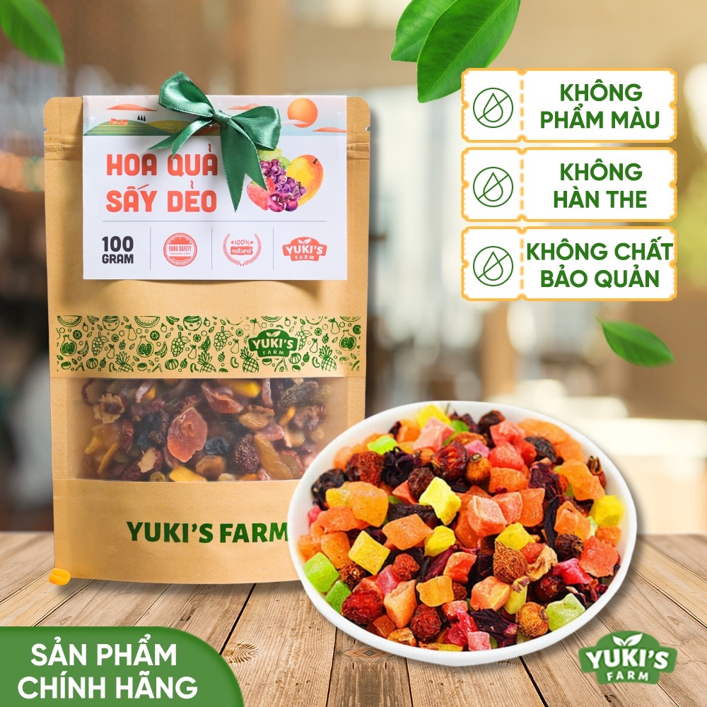 Hoa Quả Sấy Dẻo Không Đường YUKI FARM Túi 100g - Hỗ Trợ Giảm Cân, Ăn Kiêng