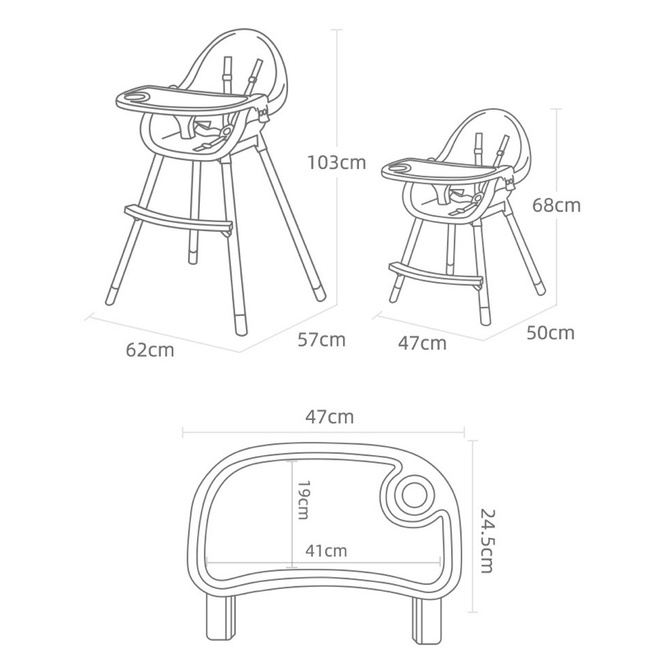 [Mã 254ELSALE giảm 7% đơn 300K] Ghế ăn dặm Baby High Chair cao cấp cho bé có thể điều chỉnh chiều cao