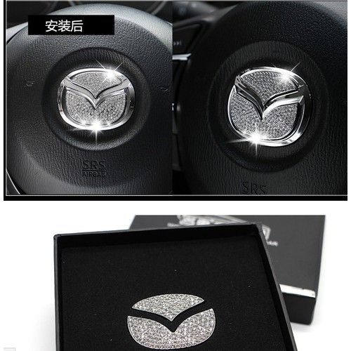Trang trí vô lăng Mazda CX-4, cx5 7 9 Atz logo nạm kim cương