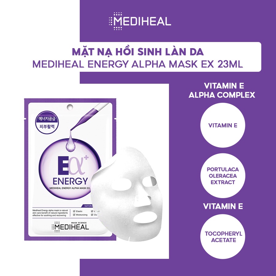 [Nhập mã COSMH22 giảm 8%] Mặt Nạ Hồi Sinh Làn Da Mediheal Energy Alpha Mask EX 23ml [K77]