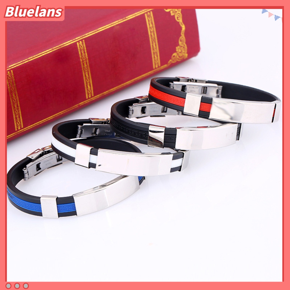 Bluelans♡ Vòng Tay Silicone Thời Trang Cho Nam