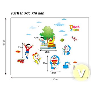 Decal dán tường Doremon size to