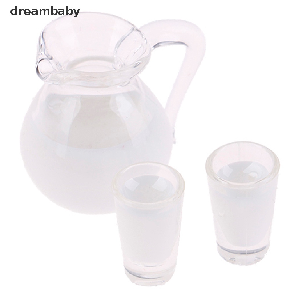 Bình đựng sữa / nước ép trang trí nhà búp bê 1 / 12 kèm 2 cốc