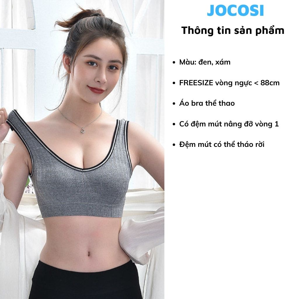 Áo bra tập gym yoga thể thao nữ đẹp, áo lót không gọng dây bảng to JOCOSI B2.0