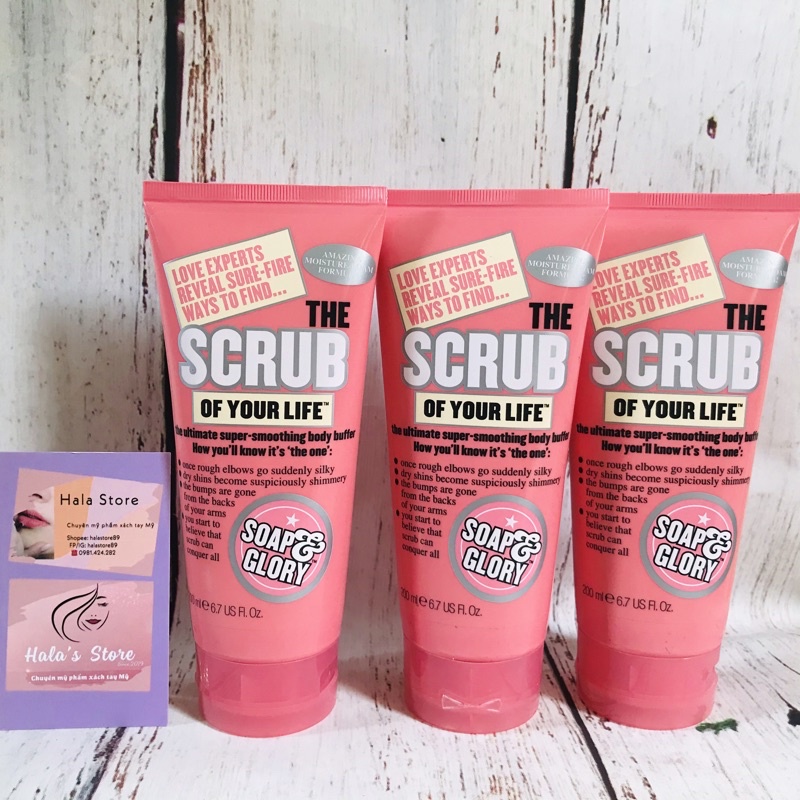 Soap And Glory ✨ Sữa tắm tẩy da chết The Scrub of Your Life Smoothing Body Butter