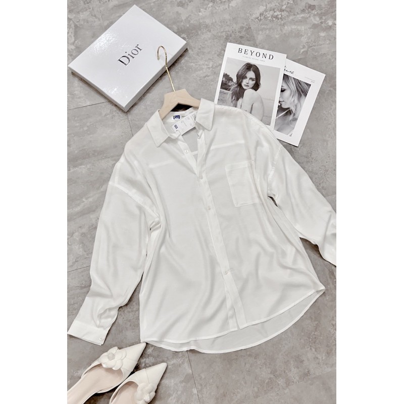 [Mã FASHIONT4WA2 giảm 10K đơn 50K] SƠ MI TRẮNG TÚI G.u CHO NỮ ( túi zip xịn xò ) | BigBuy360 - bigbuy360.vn