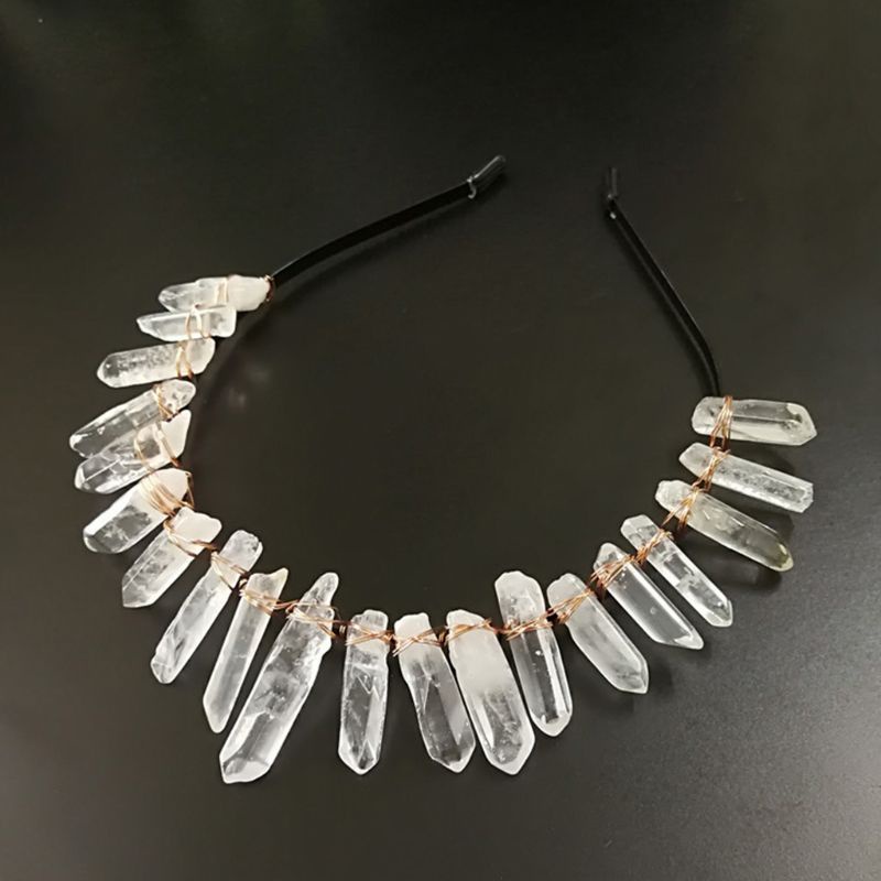 Vương Miện Cài Tóc Bằng Pha Lê Trong Suốt Cho Cô Dâu