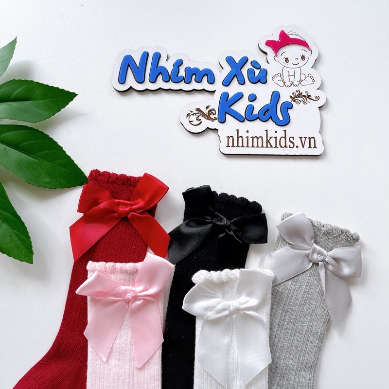 Tất Nơ Bé Gái Sơ Sinh Đến 12kg, Tất Lửng Xinh Xắn Nhiều Màu