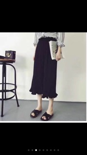 Quần ống rộng von dập ly