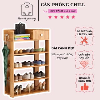 Kệ Để Giày Dép Gỗ Thiết Kế 5 Tầng, Dễ Dàng Tháo Lắp, Kệ Gỗ Để Giày Dép Dày 20 Ly Đã Qua Xử Lí Chống Mối Mọt