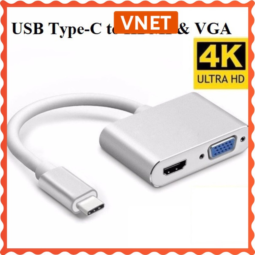 Type c to hdmi 3 5 usb lan hub micro usb c vga hàng xịn bảo hành 6 tháng VNET