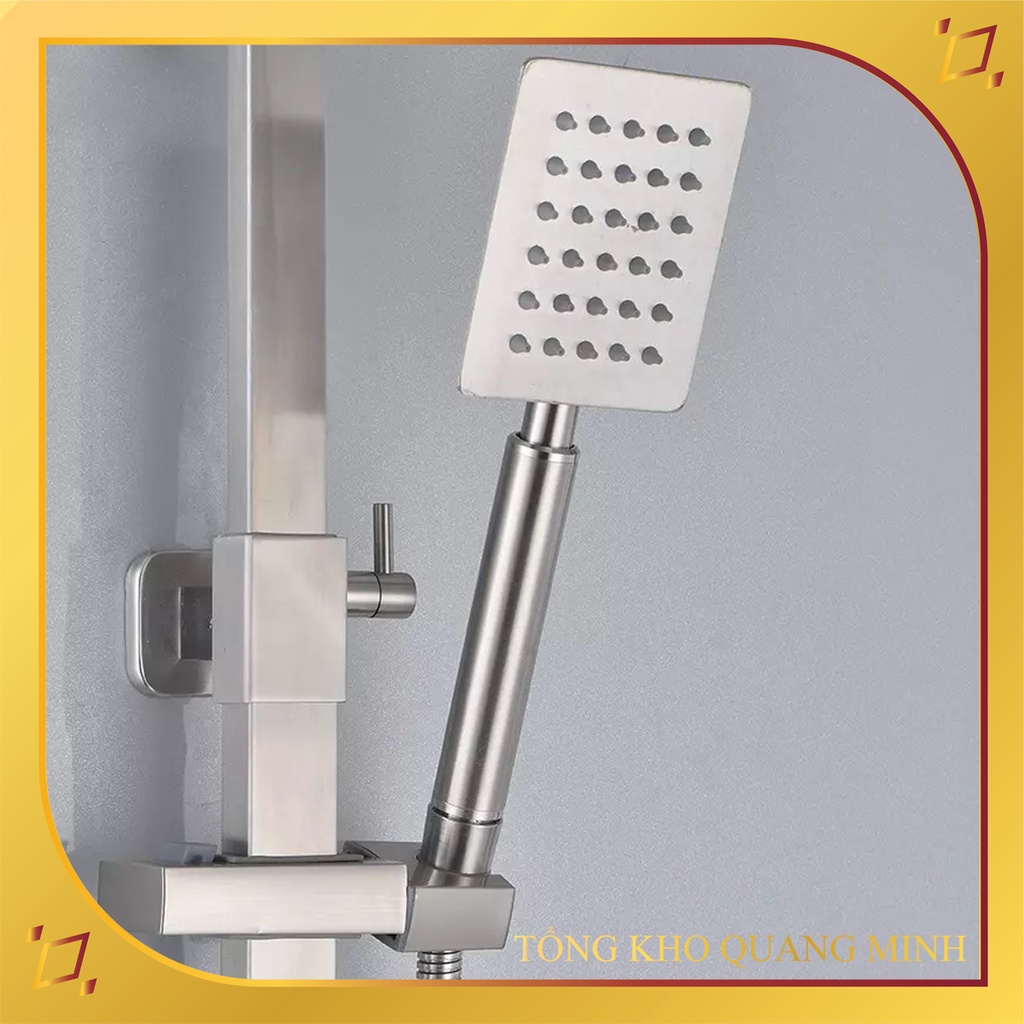 Tay sen, vòi sen tắm inox mờ thiết kế vuông dẹt độc đáo, tiết kiệm nước - TS034