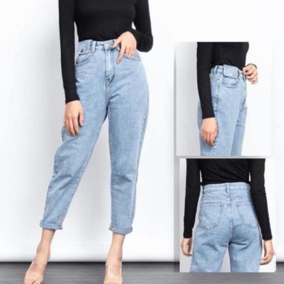 [HOT] Quần Jean Nữ Túi Nắp Dáng Baggy ,Quần Bò Nữ Trơn 2 Màu C010