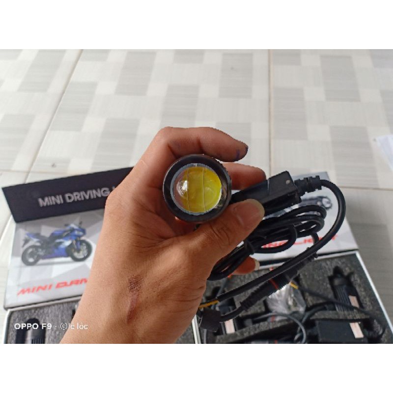 đèn trợ sáng mini 2 chế độ cos vàng pha trắng