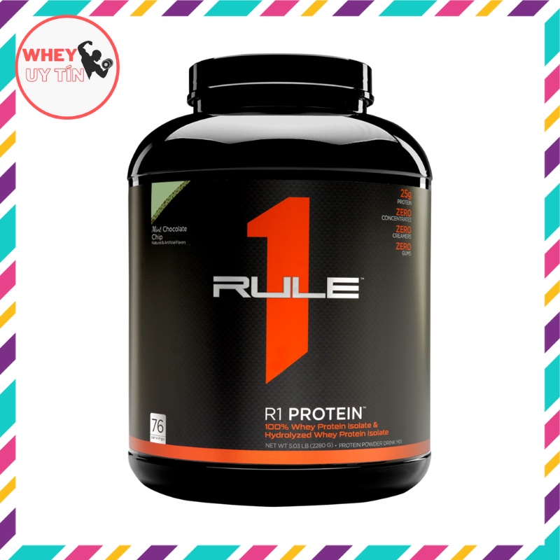 [CHÍNH HÃNG] Sữa tăng cơ Rule 1 Whey Protein Isolate 5Lbs- 2.25kg (76 lần dùng)