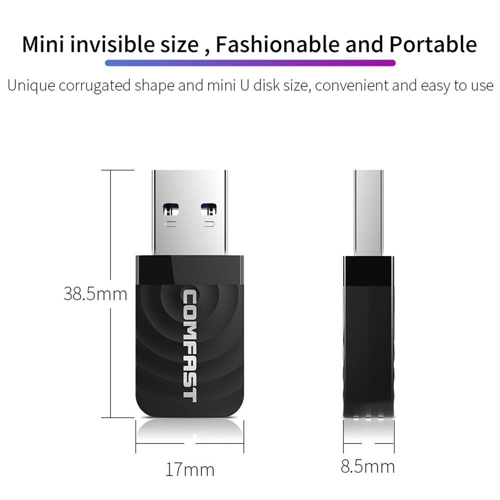 Usb Wifi 3.0 Comfast Cf-812ac 1300mbps 2.4g & 5.8g 802.11 A / B / N / G / Ac