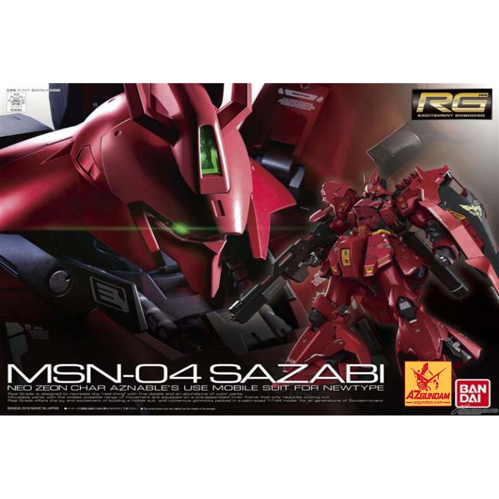 Mô Hình Gundam RG 29 Sazabi MSN 04 RG 29 Tỉ Lệ 1/144, Chính Hãng Bandai - Nhật Bản