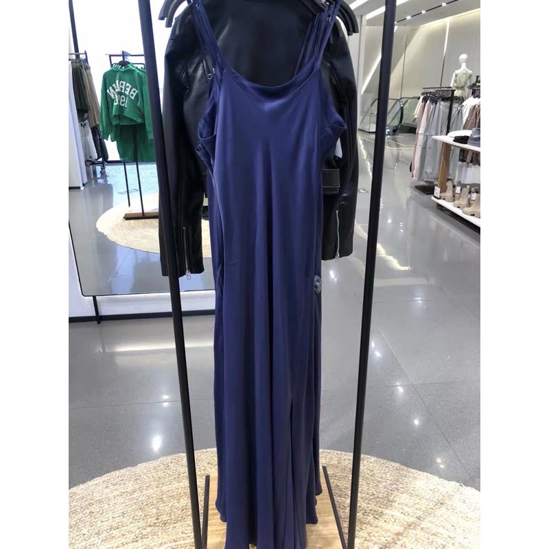 ĐẦM MAXI LỤA ZARA XANH DƯƠNG