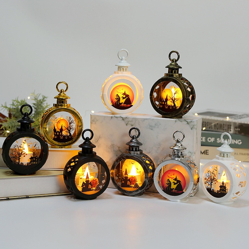 Đèn Lồng LED Cầm Tay Hình Phù Thủy Bí Ngô Trang Trí Halloween