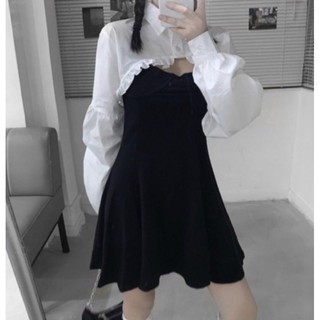 [Sẵn] Set váy kèm áo sơ mi