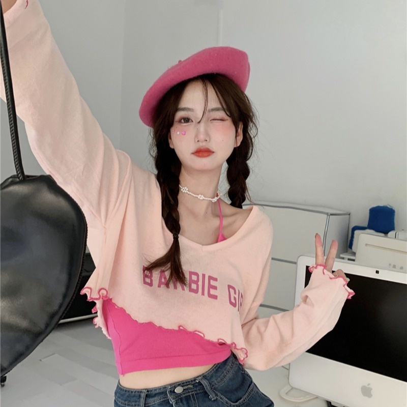 Áo Thun Dệt Kim Tay Dài Chống Nắng Hở Rốn Gợi Cảm Cho Nữ