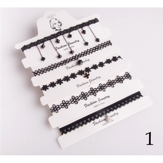 Combo set 5 vòng cổ choker cá tính