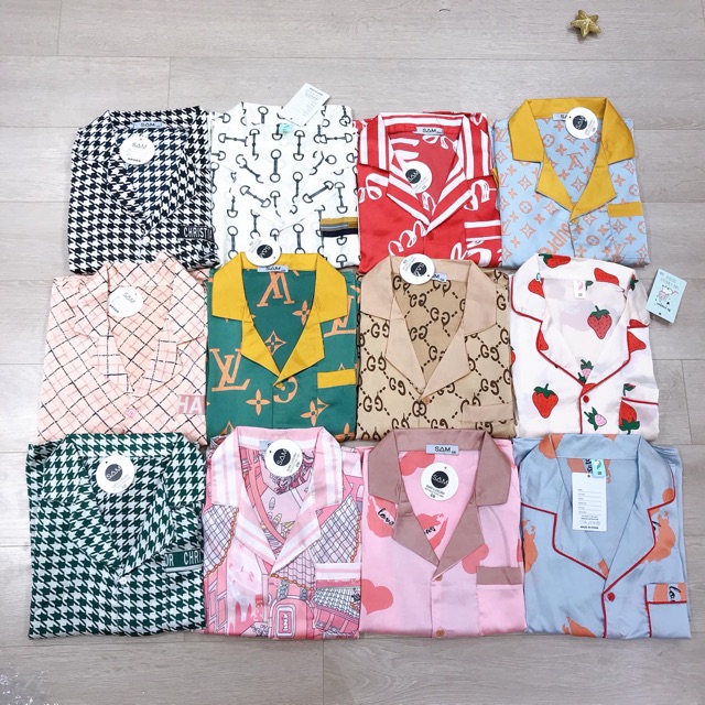 Bộ lụa gấm quần đùi áo cộc