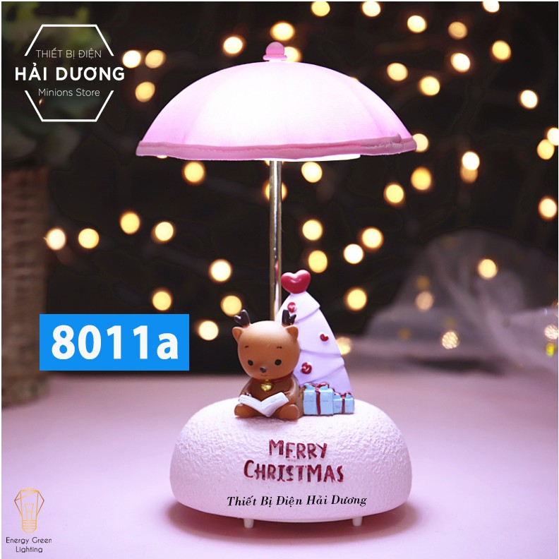 Món quà giáng sinh ý nghĩa - Mô hình dễ thương có đèn phát nhạc trang trí bàn học văn phòng decor vintage