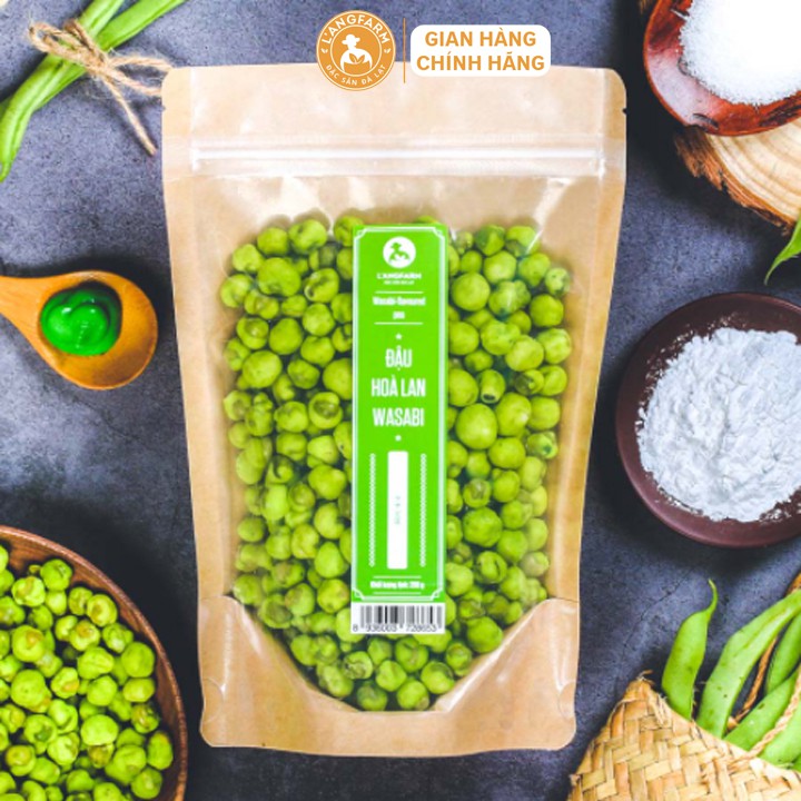 Đậu hòa lan wasabi L'angfarm Giòn, ngon, béo, hương vị vừa miệng, hấp dẫn.