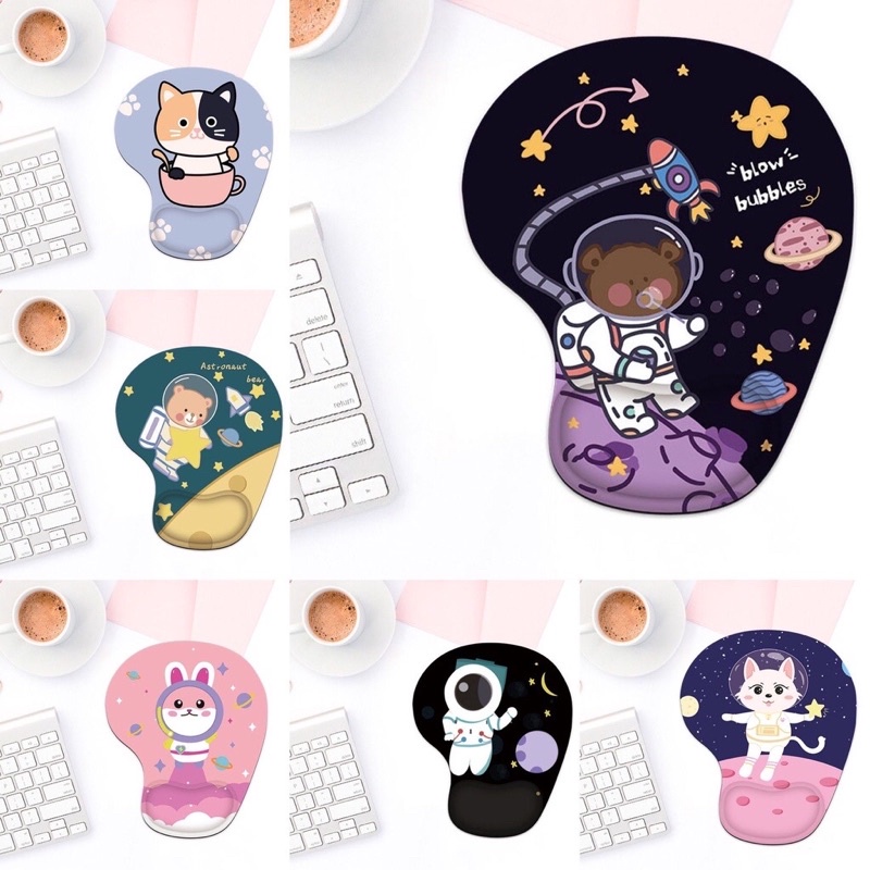Tấm lót chuột, bàn di chuột có đệm đỡ cổ tay hình thú giao ngẫu nhiên