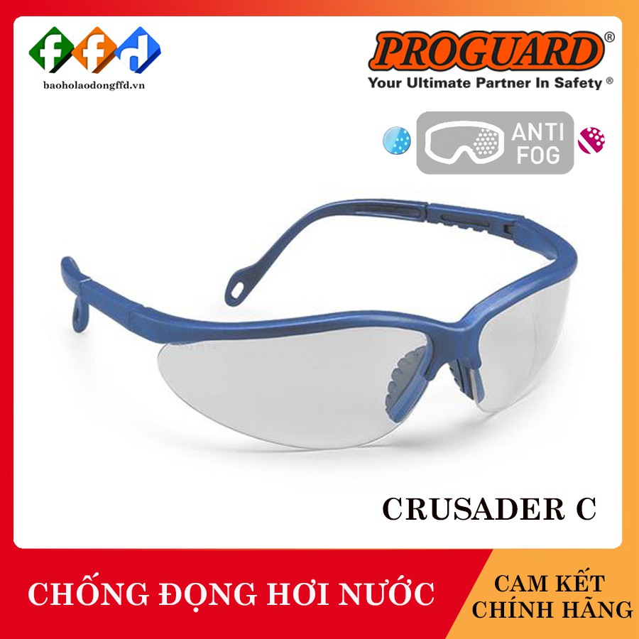 Kính bảo hộ ProGuard Crusader C mắt kính trắng, Kính bảo hộ chống xước, chống bụi, tia UV, chống đọng hơi nước