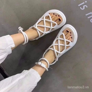 2021Summer New Flat Sandals for Women Fashion Fairy Style Lady Cross Strap Roman Women's Shoes【5Month25Day After】