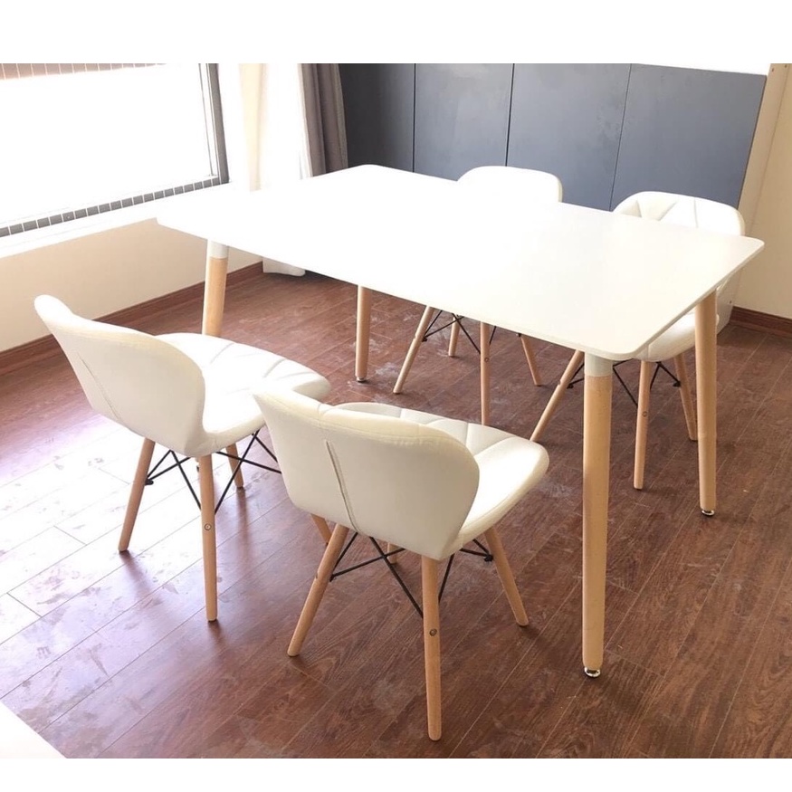 Ghế eames nhập khẩu bọc da chân gỗ cao cấp