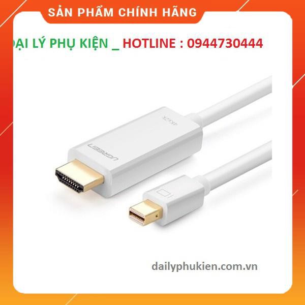 Cáp Mini DisplayPort to HDMI dài 3M độ phân giải 4K Ugreen 10453 Màu Trắng dailyphukien