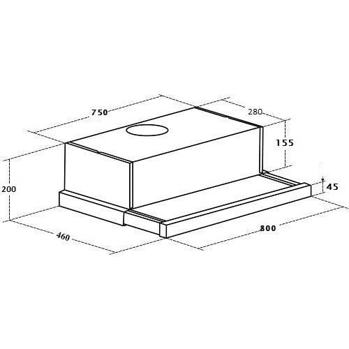 Máy hút mùi âm tủ KAFF KF-TL80H - Hàng chính hãng