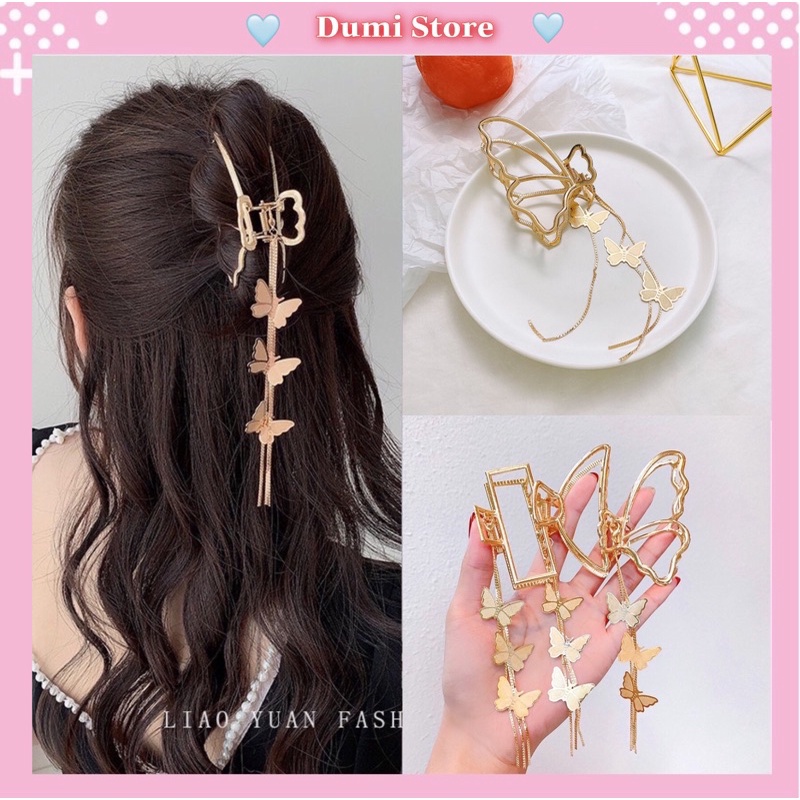 Kẹp Tóc Kim Loại Dumi Hàn Quốc Kẹp Tóc Càng Cua Kim Loại Hình Bướm Cực Xinh Sang Trọng