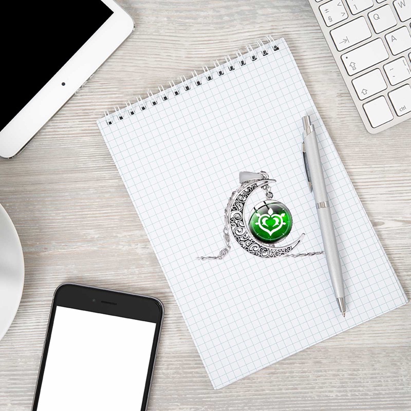 Vòng Cổ Mặt Thủy Tinh Cabochon Hình Nhân Vật Trong Game Genshin Impact Eye of God Game 7 Elements