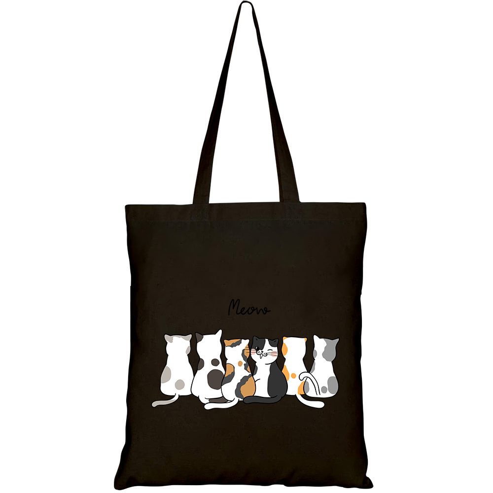 Túi vải tote canvas HTFashion in hình họa tiết Mèo cute HT42