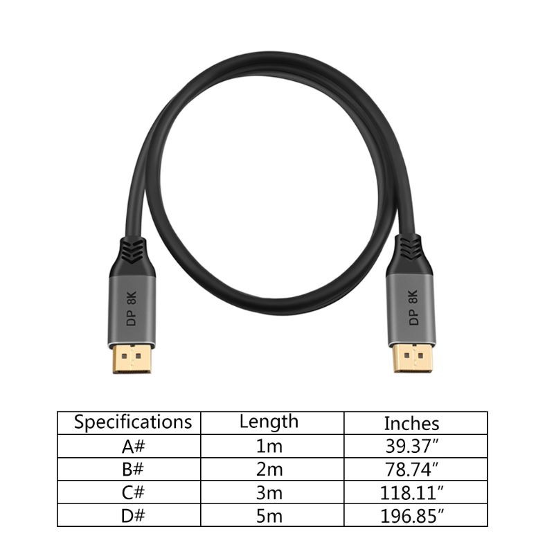 Giắc Chuyển Đổi Display Port 1.4 8k 4k Hdr 60hz 144hz Cho Video Pc